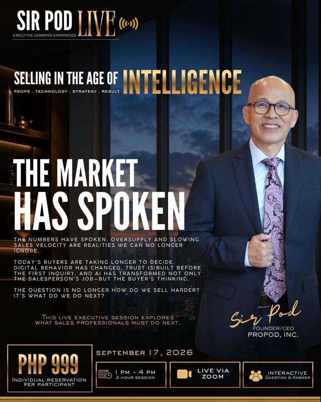 Sir Pod Live — Selling in the Age of Intelligence, Episode 1: The Market Has Spoken